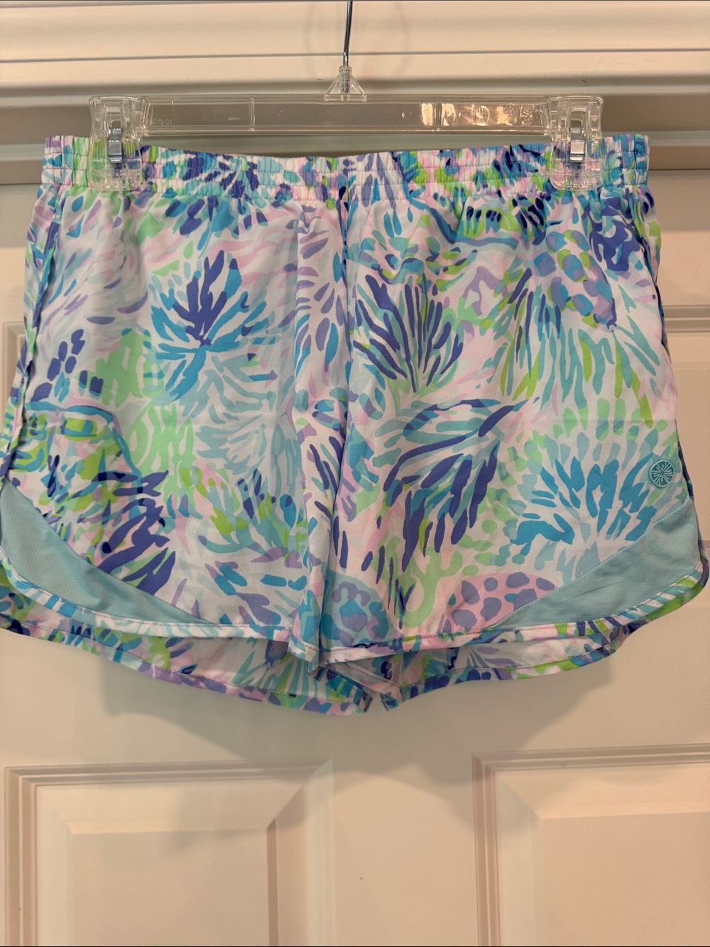 Lilly Pulitzer Luxletic Pastel Blue, Green & Purple Athletic Shorts Size Small
